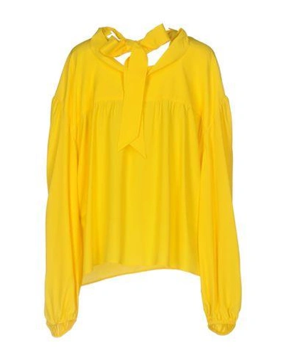 Shop Balenciaga Blouse In Yellow