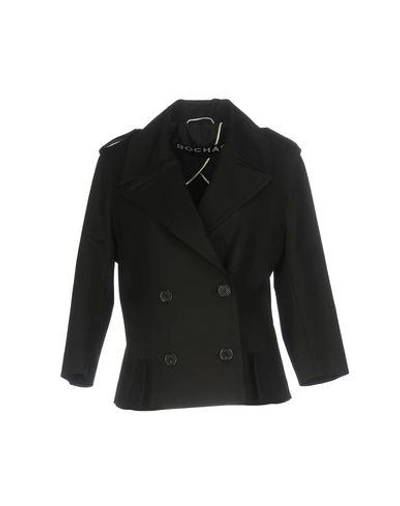 Shop Rochas Coat In Black