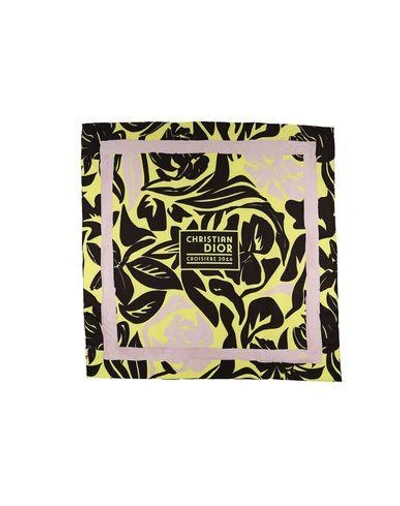Shop Dior Square Scarves In Yellow