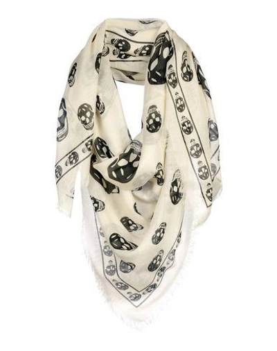 Shop Alexander Mcqueen Scarves In Beige