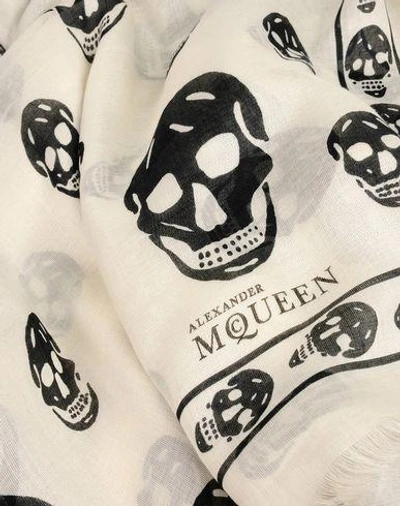 Shop Alexander Mcqueen Scarves In Beige