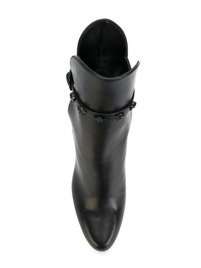 Shop Versace Medusa Buckle Ankle Boots In Black