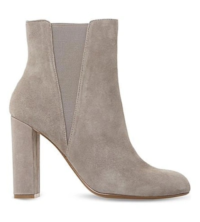 Shop Steve Madden Effect Suede Ankle Boots In Grey-suede