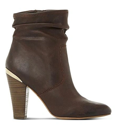Shop Steve Madden Wannabee Sm Leather Boots In Brown-leather