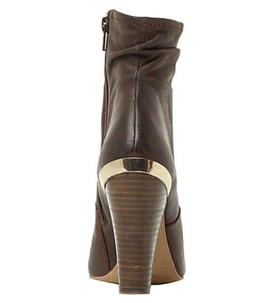 Shop Steve Madden Wannabee Sm Leather Boots In Brown-leather