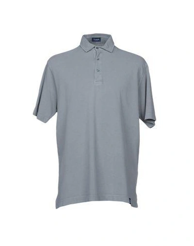 Shop Drumohr Man Polo Shirt Grey Size S Cotton