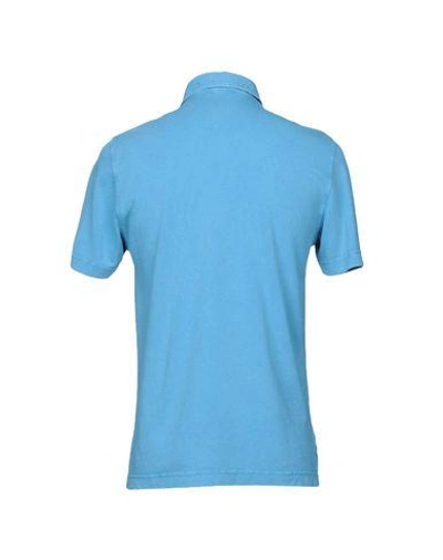 Shop Drumohr Polo Shirts In Turquoise