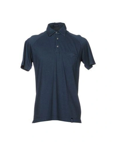 Shop Drumohr Polo Shirts In Slate Blue