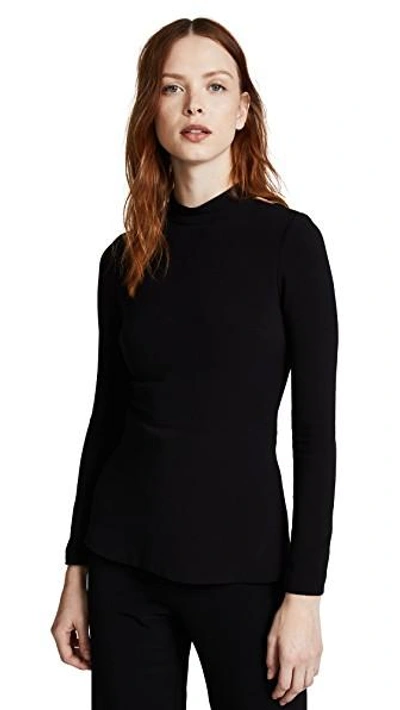Shop Brandon Maxwell Long Sleeve Top With Cutouts In Black