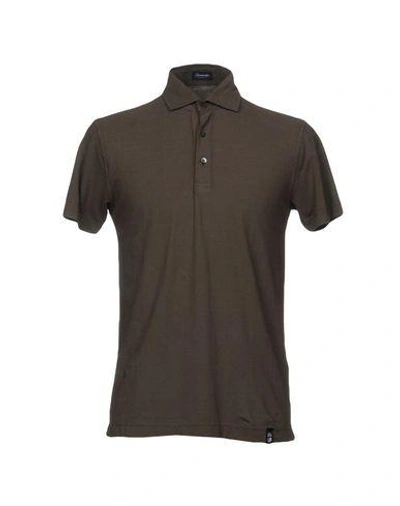 Shop Drumohr Man Polo Shirt Dark Brown Size 3xl Cotton