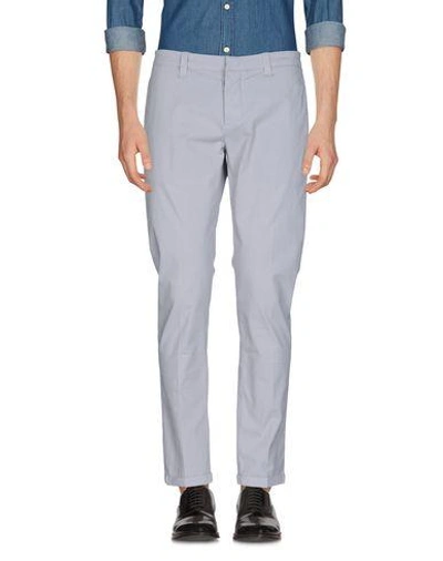 Shop Dondup Man Pants Light Grey Size 30 Cotton, Elastane