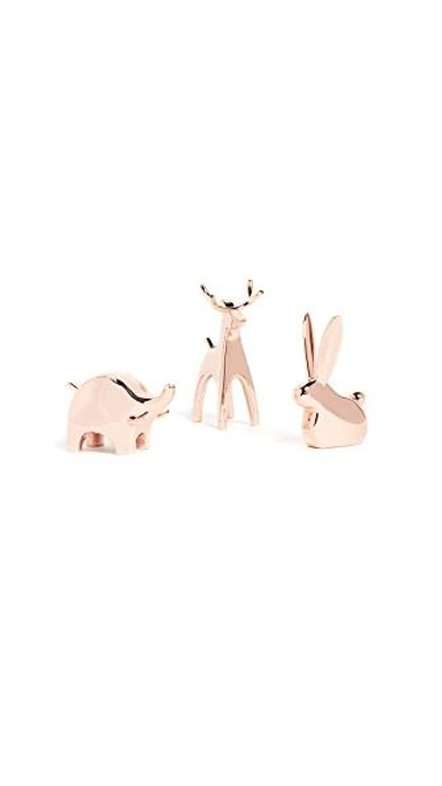 Shop Gift Boutique Anigram Ring Holder Set Of 3 In Copper