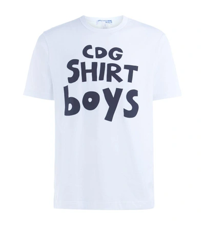 Shop Comme Des Garçons Shirt Boys Black And White T-shirt In Bianco
