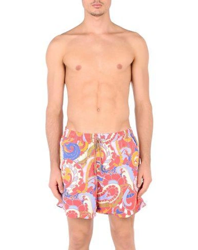 Shop Etro Swim Shorts In Orange