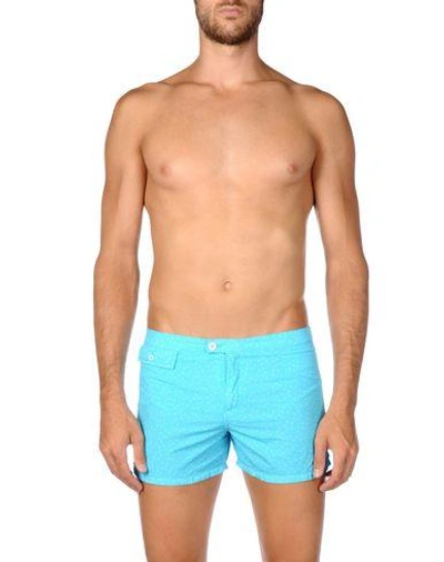 Shop Drumohr Swim Trunks In Azure