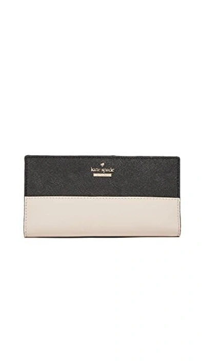 Shop Kate Spade Cameron Street Stacy Wallet In Tusk/black