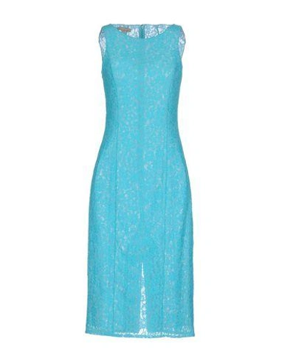 Shop Michael Kors Knee-length Dress In Turquoise