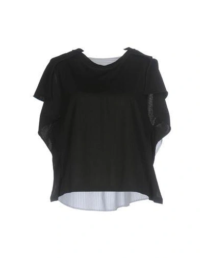 Shop Mm6 Maison Margiela T-shirts In Black