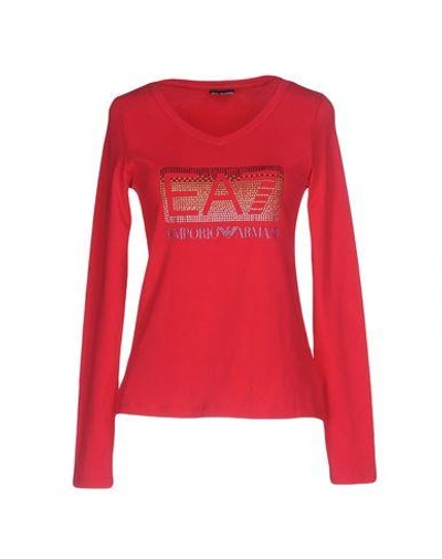 Shop Ea7 T-shirts In Fuchsia