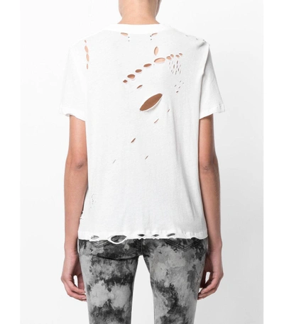 Shop Amiri White Distressed T-shirt