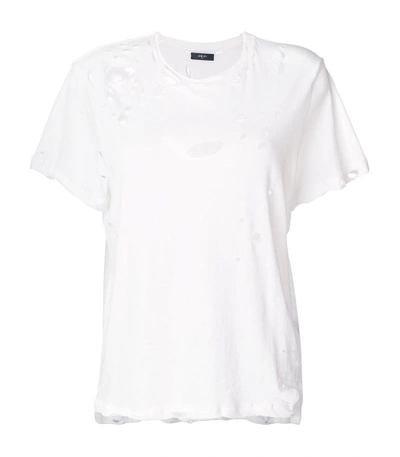 Shop Amiri White Distressed T-shirt