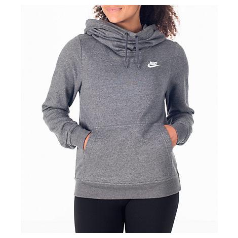 nike funnel neck hoodie grey