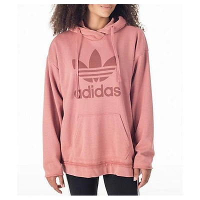 Adidas Originals Women's Originals Raw Edge Trefoil Hoodie, Pink | ModeSens