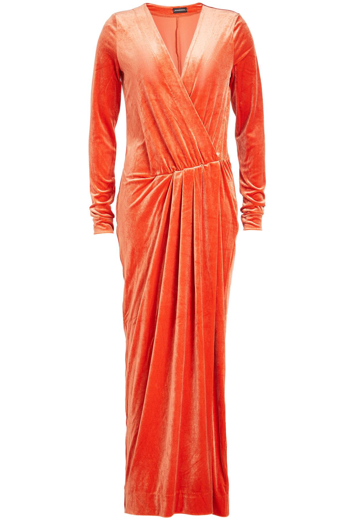 orange velvet dress
