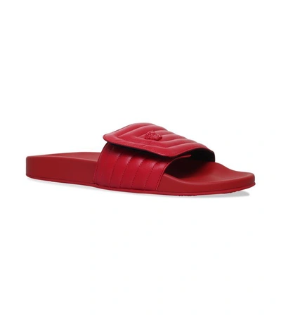 Shop Versace Quilted Pool Slides In Red