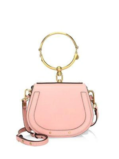 Shop Chloé Small Nile Leather Bracelet Bag In Pink