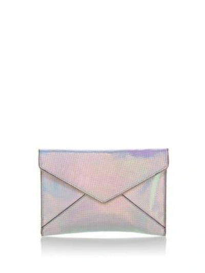 Shop Rebecca Minkoff Leather Leo Envelope Clutch In Opal