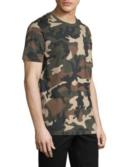 Shop Wesc Maxwell Camouflage Cotton Tee In Burnt Olive