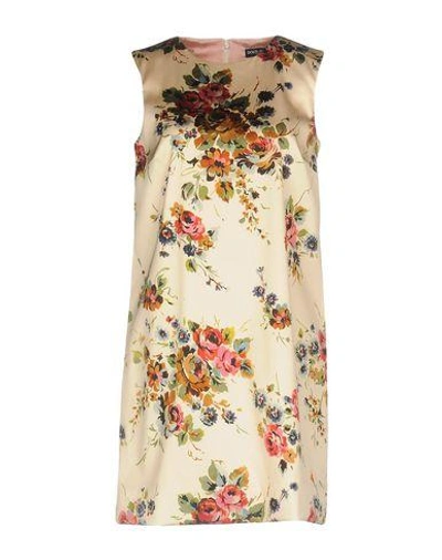 Shop Dolce & Gabbana Short Dress In Beige