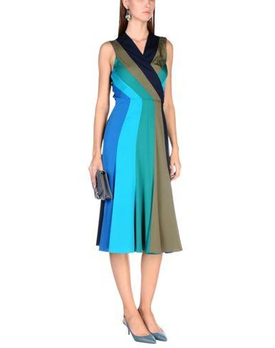 Shop Diane Von Furstenberg 3/4 Length Dress In Dark Blue