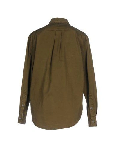 Shop Pinko Solid Color Shirts & Blouses In Military Green