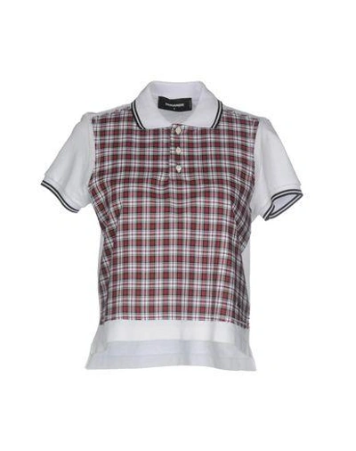 Shop Dsquared2 Polo Shirts In Garnet