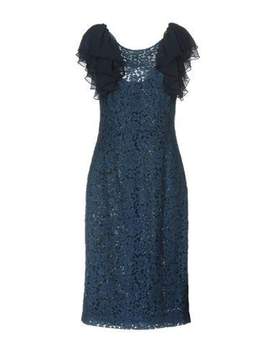 Shop Ainea Knee-length Dresses In Dark Blue