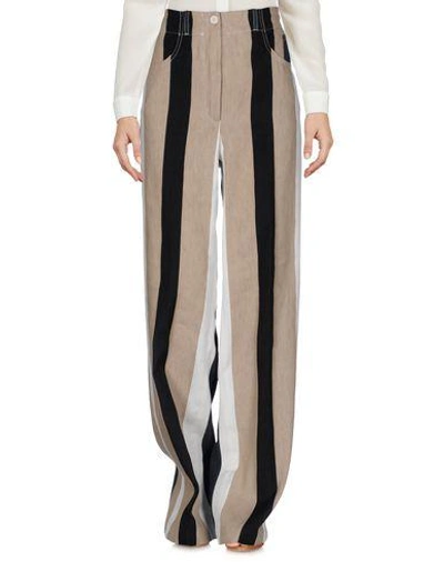 Shop Dondup Woman Pants Beige Size 4 Cotton, Linen