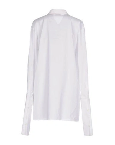 Shop Au Jour Le Jour Solid Color Shirts & Blouses In White