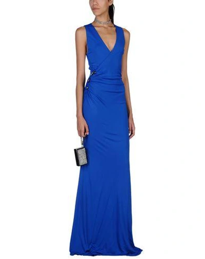 Shop Roberto Cavalli Long Dresses In Dark Blue