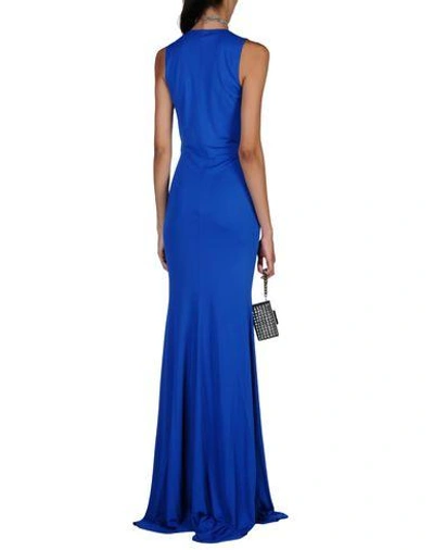 Shop Roberto Cavalli Long Dresses In Dark Blue