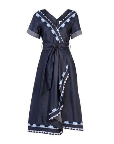 Shop Peter Pilotto 3/4 Length Dress In Dark Blue