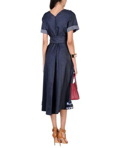 Shop Peter Pilotto 3/4 Length Dress In Dark Blue