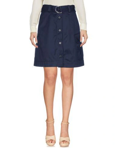 Shop Markus Lupfer Knee Length Skirt In Dark Blue
