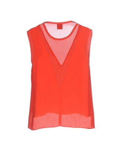 Shop Pinko Woman Top Red Size 6 Viscose