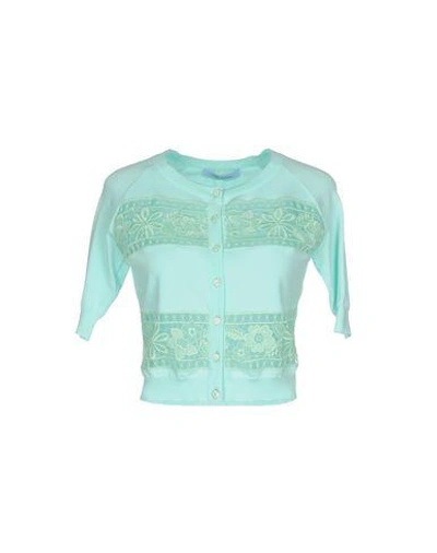 Shop Blumarine Cardigan In Light Green