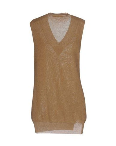 Shop Zanone Woman Sweater Camel Size 8 Cotton, Viscose In Beige