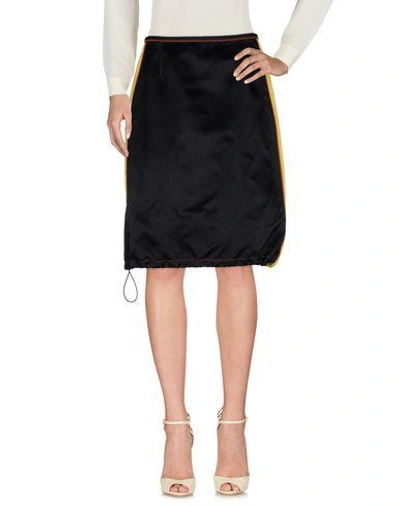 Shop Prada Knee Length Skirts In Black