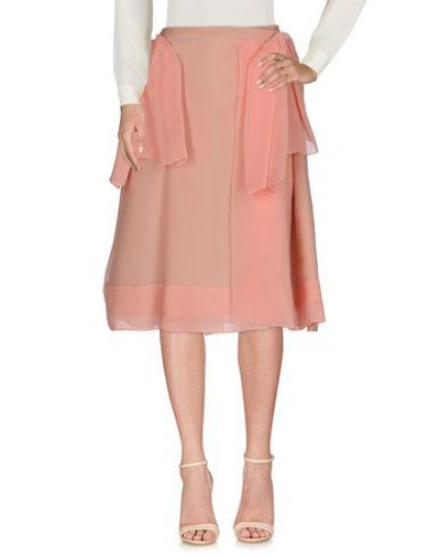 Shop Rochas 3/4 Length Skirt In Pink