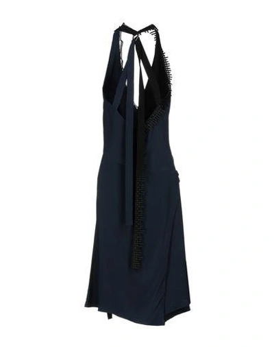 Shop Versace Midi Dresses In Dark Blue